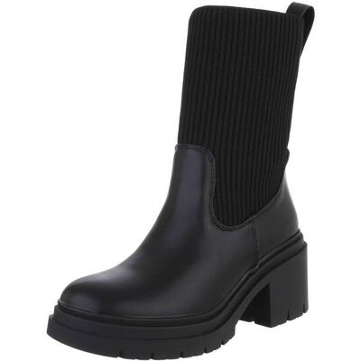 Ital-Design Plateaustiefeletten für Damen in Schwarz Ital-Design Plateaustiefeletten für Damen in Schwarz