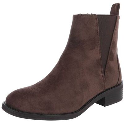 Ital-Design Flache Stiefeletten für Damen in Braun Ital-Design Flache Stiefeletten für Damen in Braun