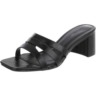 Ital-Design Pantoletten für Damen in Schwarz Ital-Design Pantoletten für Damen in Schwarz