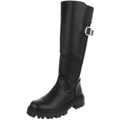 Ital-Design Plateaustiefel für Damen in Schwarz Ital-Design Plateaustiefel für Damen in Schwarz