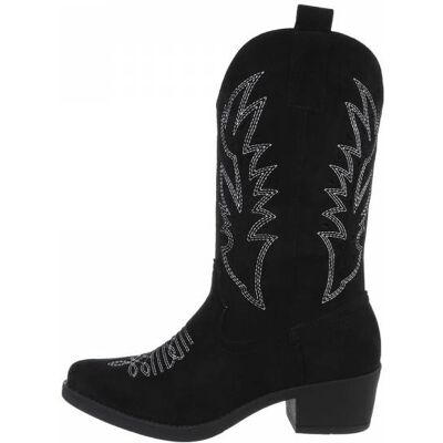 Ital-Design Western- & Bikerstiefel für Damen in Schwarz Ital-Design Western- & Bikerstiefel für Damen in Schwarz