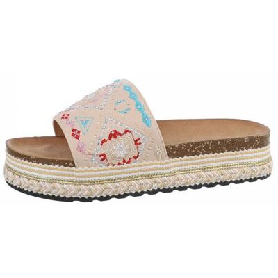 Ital-Design Plateausandaletten für Damen in Beige Ital-Design Plateausandaletten für Damen in Beige