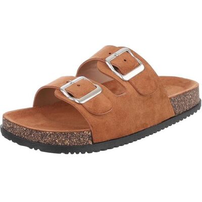 Ital-Design Pantoletten für Damen in Camel Ital-Design Pantoletten für Damen in Camel