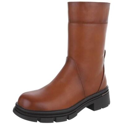 Ital-Design Plateaustiefeletten für Damen in Camel Ital-Design Plateaustiefeletten für Damen in Camel