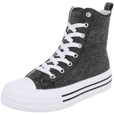 Ital-Design Sneakers High für Damen in Schwarz und Weiß Ital-Design Sneakers High für Damen in Schwarz und Weiß