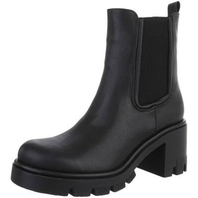 Ital-Design Plateaustiefeletten für Damen in Schwarz Ital-Design Plateaustiefeletten für Damen in Schwarz