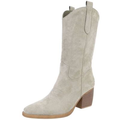 Ital-Design Western- & Bikerstiefel für Damen in Hellgrün Ital-Design Western- & Bikerstiefel für Damen in Hellgrün