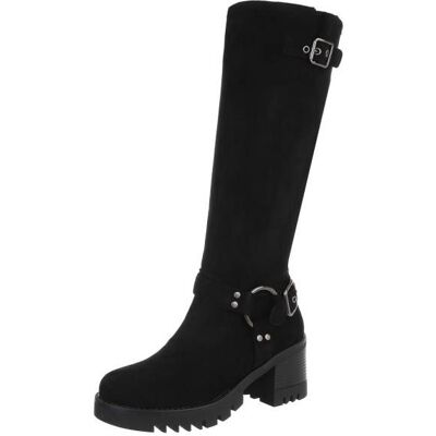 Ital-Design Western- & Bikerstiefel für Damen in Schwarz Ital-Design Western- & Bikerstiefel für Damen in Schwarz