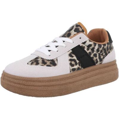 Ital-Design Sneakers Low für Damen in Grau und Braun Ital-Design Sneakers Low für Damen in Grau und Braun