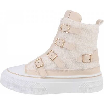 Ital-Design Sneakers High für Damen in Beige und Weiß Ital-Design Sneakers High für Damen in Beige und Weiß