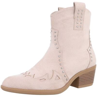Ital-Design Western- & Bikerboots für Damen in Beige Ital-Design Western- & Bikerboots für Damen in Beige