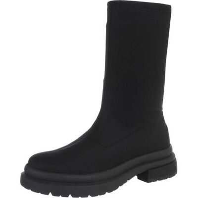 Ital-Design Plateaustiefeletten für Damen in Schwarz Ital-Design Plateaustiefeletten für Damen in Schwarz