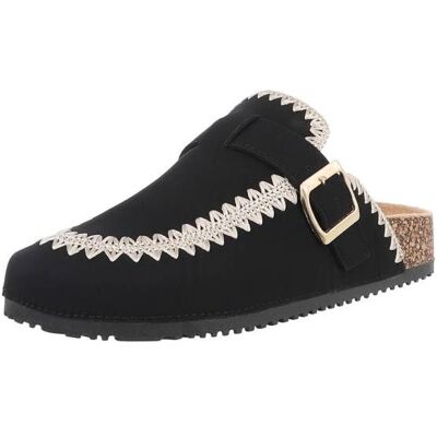 Ital-Design Pantoletten für Damen in Schwarz Ital-Design Pantoletten für Damen in Schwarz
