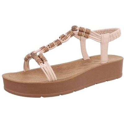 Ital-Design Riemchensandalen für Damen in Beige Ital-Design Riemchensandalen für Damen in Beige