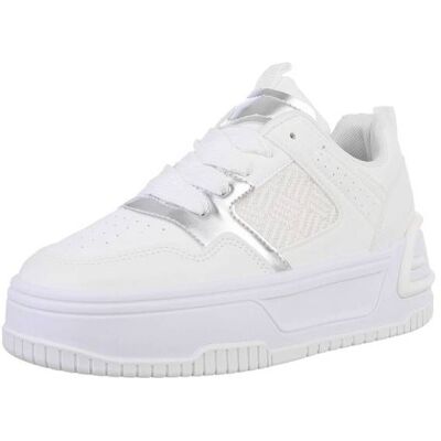 Ital-Design Sneakers Low für Damen in Weiß und Silber Ital-Design Sneakers Low für Damen in Weiß und Silber
