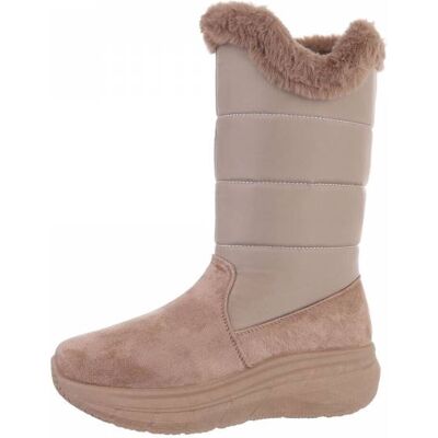 Ital-Design Plateaustiefel für Damen in Hellbraun Ital-Design Plateaustiefel für Damen in Hellbraun