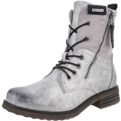 Ital-Design Flache Stiefeletten für Damen in Silber Ital-Design Flache Stiefeletten für Damen in Silber