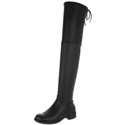 Ital-Design Flache Stiefel für Damen in Schwarz Ital-Design Flache Stiefel für Damen in Schwarz
