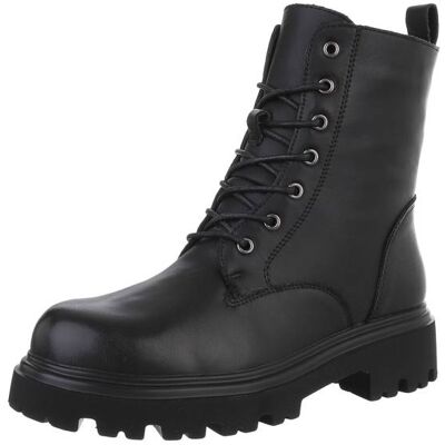 Ital-Design Flache Stiefeletten für Damen in Schwarz Ital-Design Flache Stiefeletten für Damen in Schwarz