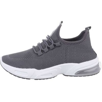 Ital-Design Sneakers Low für Damen in Grau und Weiß Ital-Design Sneakers Low für Damen in Grau und Weiß