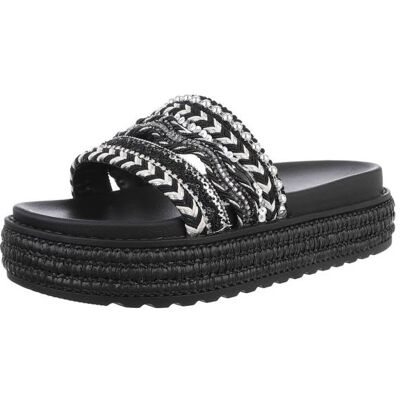 Ital-Design Plateausandaletten für Damen in Schwarz und Silber Ital-Design Plateausandaletten für Damen in Schwarz und Silber