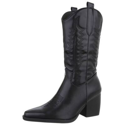 Ital-Design Western- & Bikerstiefel für Damen in Schwarz Ital-Design Western- & Bikerstiefel für Damen in Schwarz