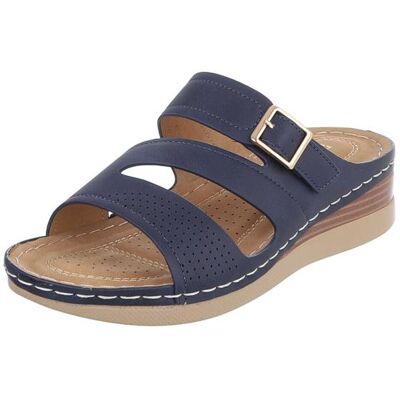 Ital-Design Pantoletten für Damen in Dunkelblau Ital-Design Pantoletten für Damen in Dunkelblau