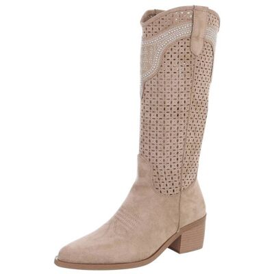 Ital-Design Sommerstiefel für Damen in Hellbraun Ital-Design Sommerstiefel für Damen in Hellbraun