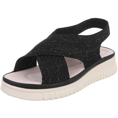 Ital-Design Riemchensandalen für Damen in Schwarz Ital-Design Riemchensandalen für Damen in Schwarz