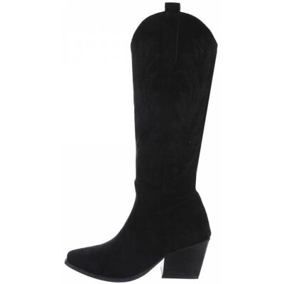 Ital-Design Western- & Bikerstiefel für Damen in Schwarz Ital-Design Western- & Bikerstiefel für Damen in Schwarz