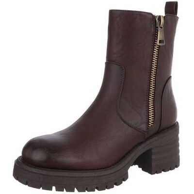 Ital-Design Plateaustiefeletten für Damen in Weinrot Ital-Design Plateaustiefeletten für Damen in Weinrot