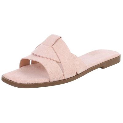Ital-Design Pantoletten für Damen in Altrosa Ital-Design Pantoletten für Damen in Altrosa