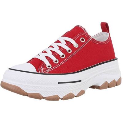 Ital-Design Sneakers Low für Damen in Rot und Weiß Ital-Design Sneakers Low für Damen in Rot und Weiß