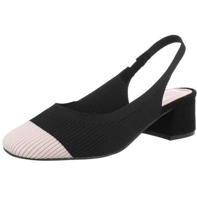 Ital-Design Schnür- & Riemchenpumps für Damen in Schwarz und Beige Ital-Design Schnür- & Riemchenpumps für Damen in Schwarz und Beige