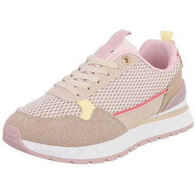 Ital-Design Sneakers Low für Damen in Hellbraun und Rosa Ital-Design Sneakers Low für Damen in Hellbraun und Rosa