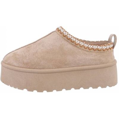 Ital-Design Plateaustiefeletten für Damen in Hellbraun Ital-Design Plateaustiefeletten für Damen in Hellbraun