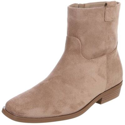 Ital-Design Flache Stiefeletten für Damen in Hellbraun Ital-Design Flache Stiefeletten für Damen in Hellbraun