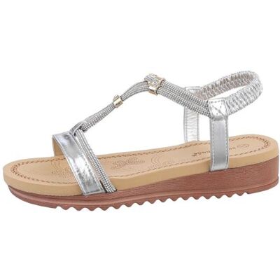 Ital-Design Riemchensandalen für Damen in Silber Ital-Design Riemchensandalen für Damen in Silber