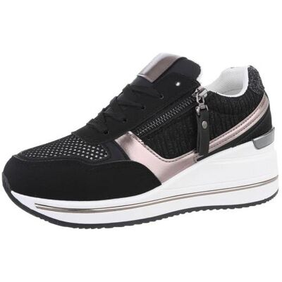 Ital-Design Sneakers Low für Damen in Schwarz und Weiß Ital-Design Sneakers Low für Damen in Schwarz und Weiß