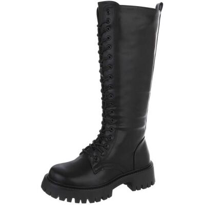 Ital-Design Plateaustiefel für Damen in Schwarz Ital-Design Plateaustiefel für Damen in Schwarz