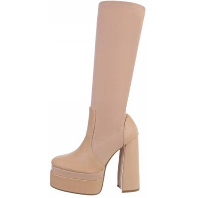 Ital-Design Plateaustiefel für Damen in Beige Ital-Design Plateaustiefel für Damen in Beige