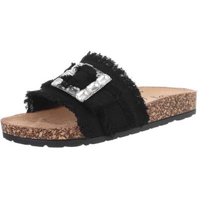 Ital-Design Pantoletten für Damen in Schwarz Ital-Design Pantoletten für Damen in Schwarz