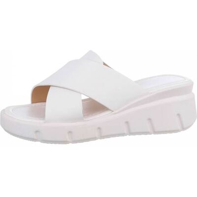 Ital-Design Plateausandaletten für Damen in Weiß Ital-Design Plateausandaletten für Damen in Weiß
