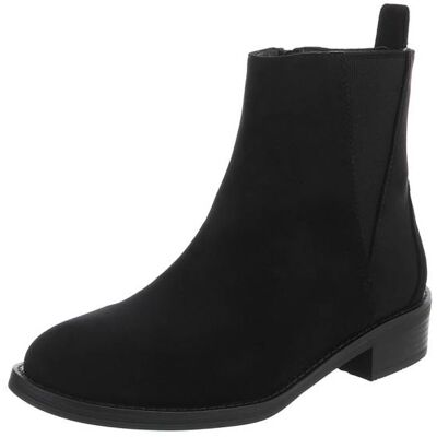 Ital-Design Flache Stiefeletten für Damen in Schwarz Ital-Design Flache Stiefeletten für Damen in Schwarz