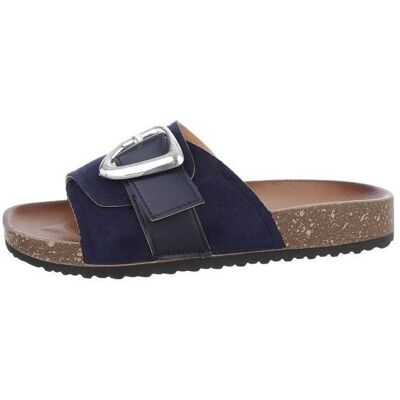 Ital-Design Pantoletten für Damen in Dunkelblau Ital-Design Pantoletten für Damen in Dunkelblau