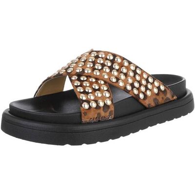 Ital-Design Plateausandaletten für Damen in Braun und Beige Ital-Design Plateausandaletten für Damen in Braun und Beige
