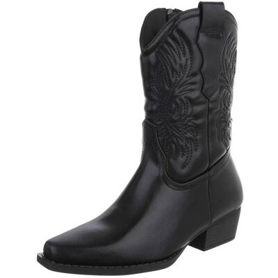 Ital-Design Western- & Bikerboots für Damen in Schwarz Ital-Design Western- & Bikerboots für Damen in Schwarz