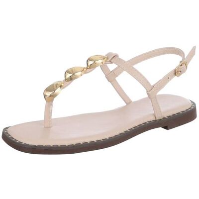 Ital-Design Zehentrenner für Damen in Beige Ital-Design Zehentrenner für Damen in Beige