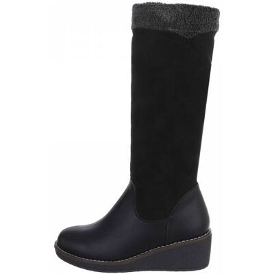 Ital-Design Keilstiefel für Damen in Schwarz Ital-Design Keilstiefel für Damen in Schwarz