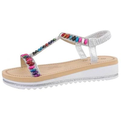 Ital-Design Riemchensandalen für Damen in Silber Ital-Design Riemchensandalen für Damen in Silber
